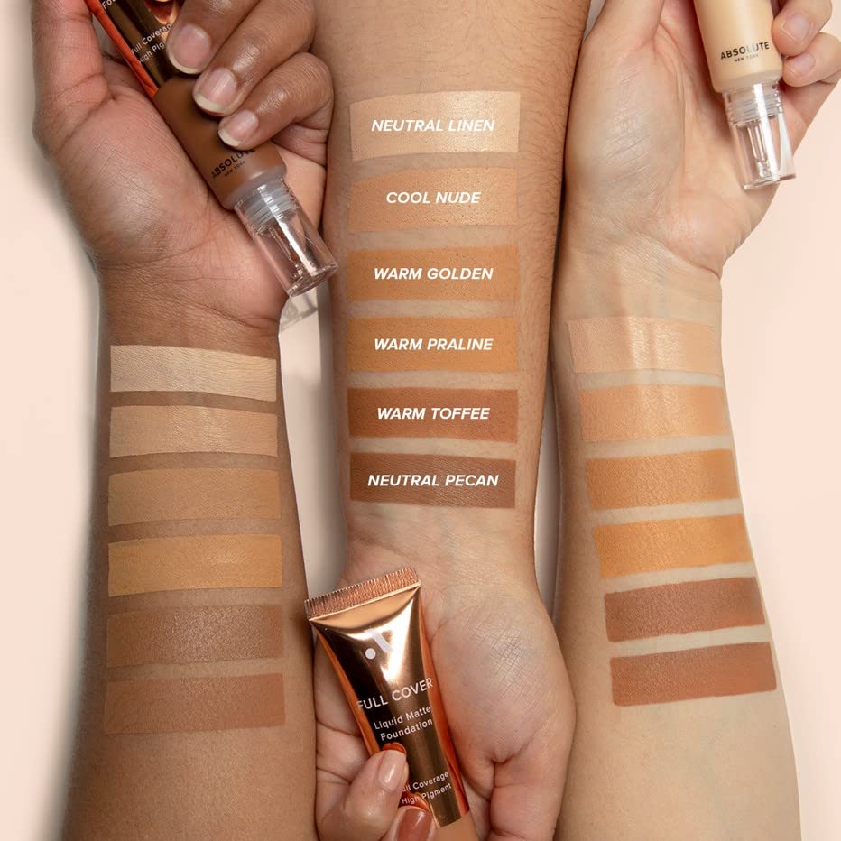 Absolute New York MFFD05 Full Cover Liquid Matte Foundation; Creamy Oil Free Formula with Dropper Tip; Natural Matte Finish