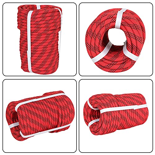 Premium Polyester Braid Rope, 3/8IN 100FT, 3520 lb High Strength Arborist Bull Rope, Multi Purpose Strong Pulling Rope, fo...