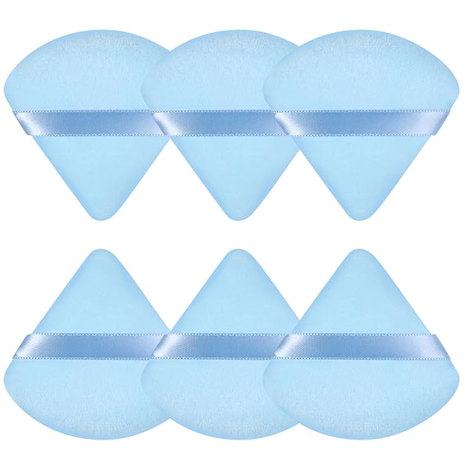 Pimoys 6 Pieces Triangle Powder Puff Soft Makeup Sponge Make Puff for Face Powder Cosmetic Foundation Sponge Makeup Tool