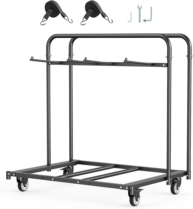 VEVOR Folding Chair Rack, 400 LBS Capacity, Heavy-Duty Chair Cart for 5 Tables+14 Chairs, Chair Storage Dolly Chair Holder...