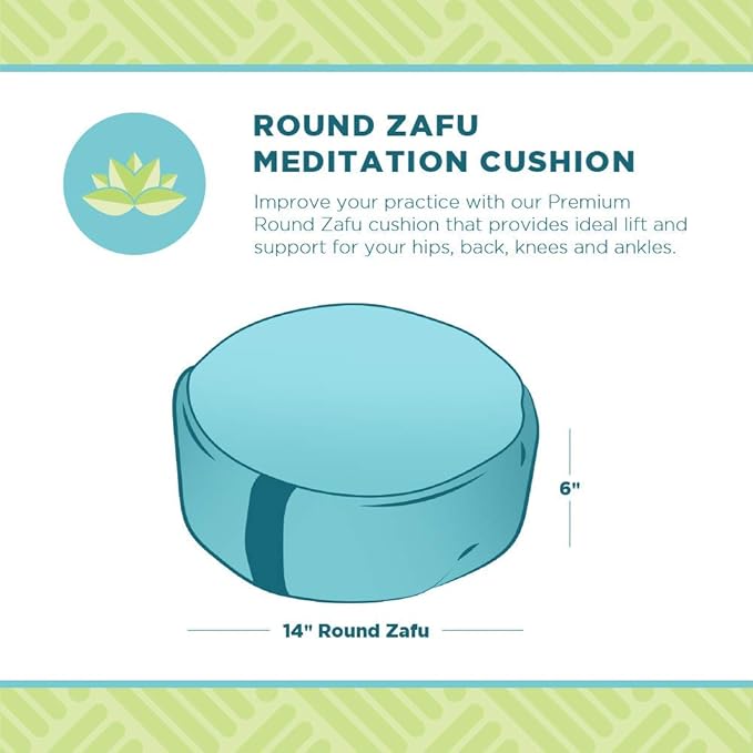 BEAN PRODUCTS Zafu Meditation Pillows for Sitting on Floor, Yoga Cushion, Cotton/Buckwheat fill Yoga Pillow, Zafu Meditation Cushion, Zen Kneeling Prayer Pad- MADE IN USA - 14" ROUND - RED
