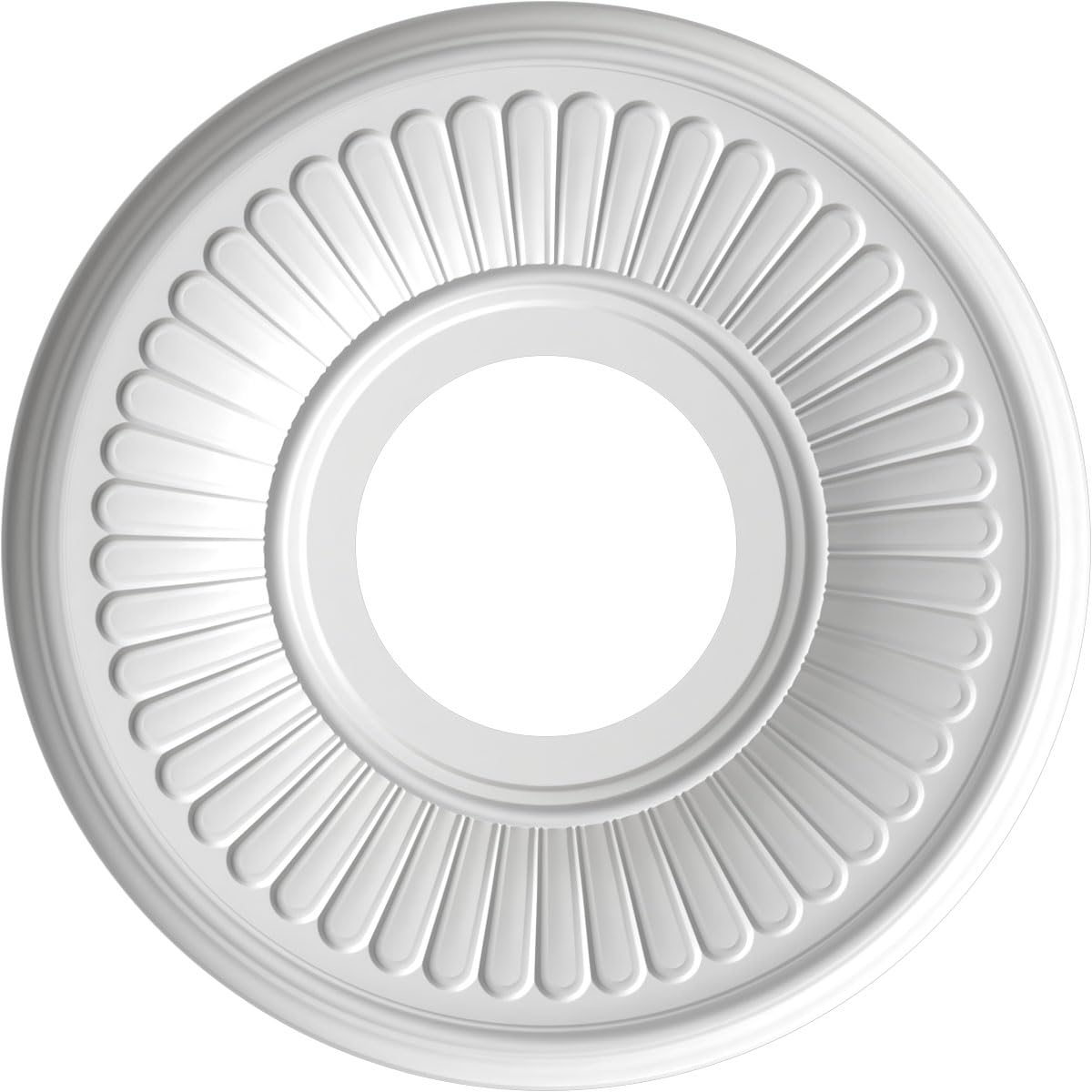 Ekena Millwork Cmp10Begbw Berkshire Thermoformed Pvc Ceiling Medallion (Fits Canopies Up To 4 1/2), 10Od X 3 1/2Id X 3/4P, Ultra