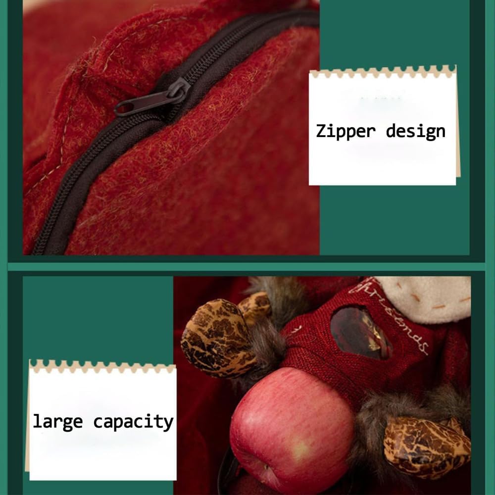 Yummst 2025 New Christmas Gift Bags Zipper Design, Christmas Doll Gift Bags, Can Hold 500g Apples, Large Fabric Gifts Bags, Reusable Christma Bag for Presents Candy Fruit and Festival (6PCS)