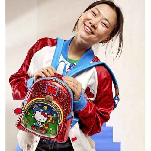Loungefly Backpacks Hello Kitty 50th Anniversary Coin Bag Mini Backpack Red, Red, standard