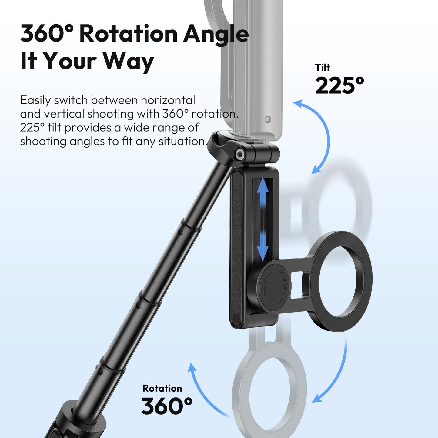 Ulanzi Jj03 Magnetic Tripod For Phone With Remote Control, 3-In-1 Selfie Stick Handle Grip 360 Rotation Extendable Stand For Iph