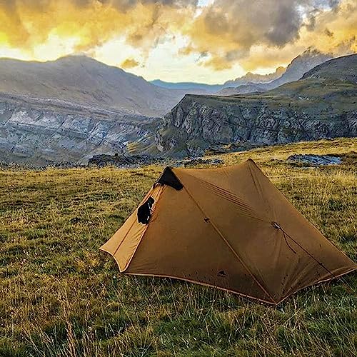 3F UL GEAR Lanshan 2 Person Tent Hiking Ultralight Camping Tent Professional 15D Silnylon Rodless Trekking Pole Tent Water...