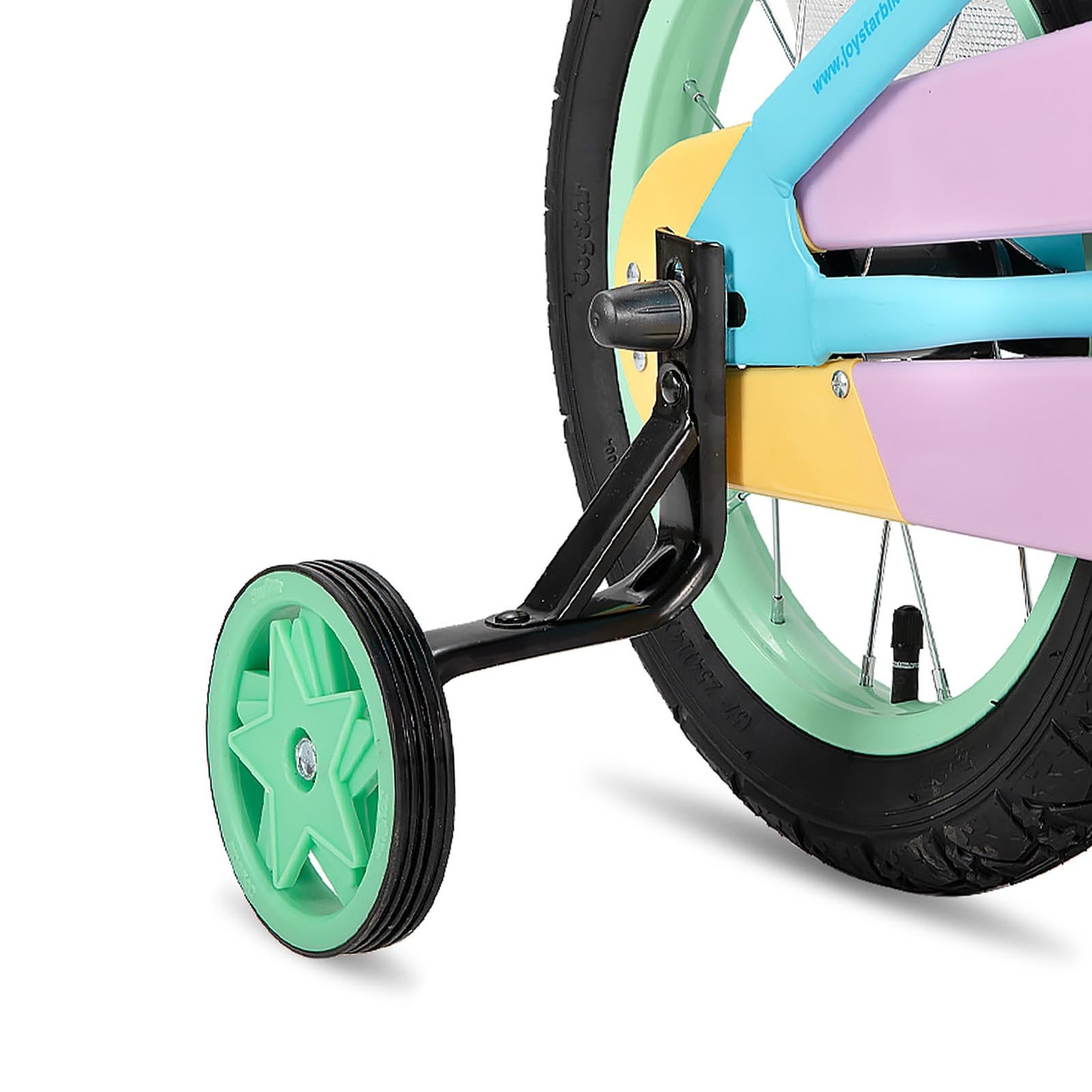 JOYSTAR 12 Inch Kids Bike for 2-4 Years Girls Toddler Rainbow Girl Bike with Training Wheels and Coaster Brake Children Bicycle 85% Assembled Macaroon