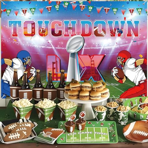 Super Football Party Decorations 2026 Backdrop Banner 5X3 Ft Sport Fans Birthday Decorations Banner Football Themed Party ...