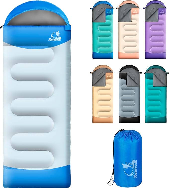 Xelaro Sleeping Bags for Adults Kids - 3 Season Cold&Warm Weather Waterproof Camping Sleeping Bags - Lightweight Sleeping ...