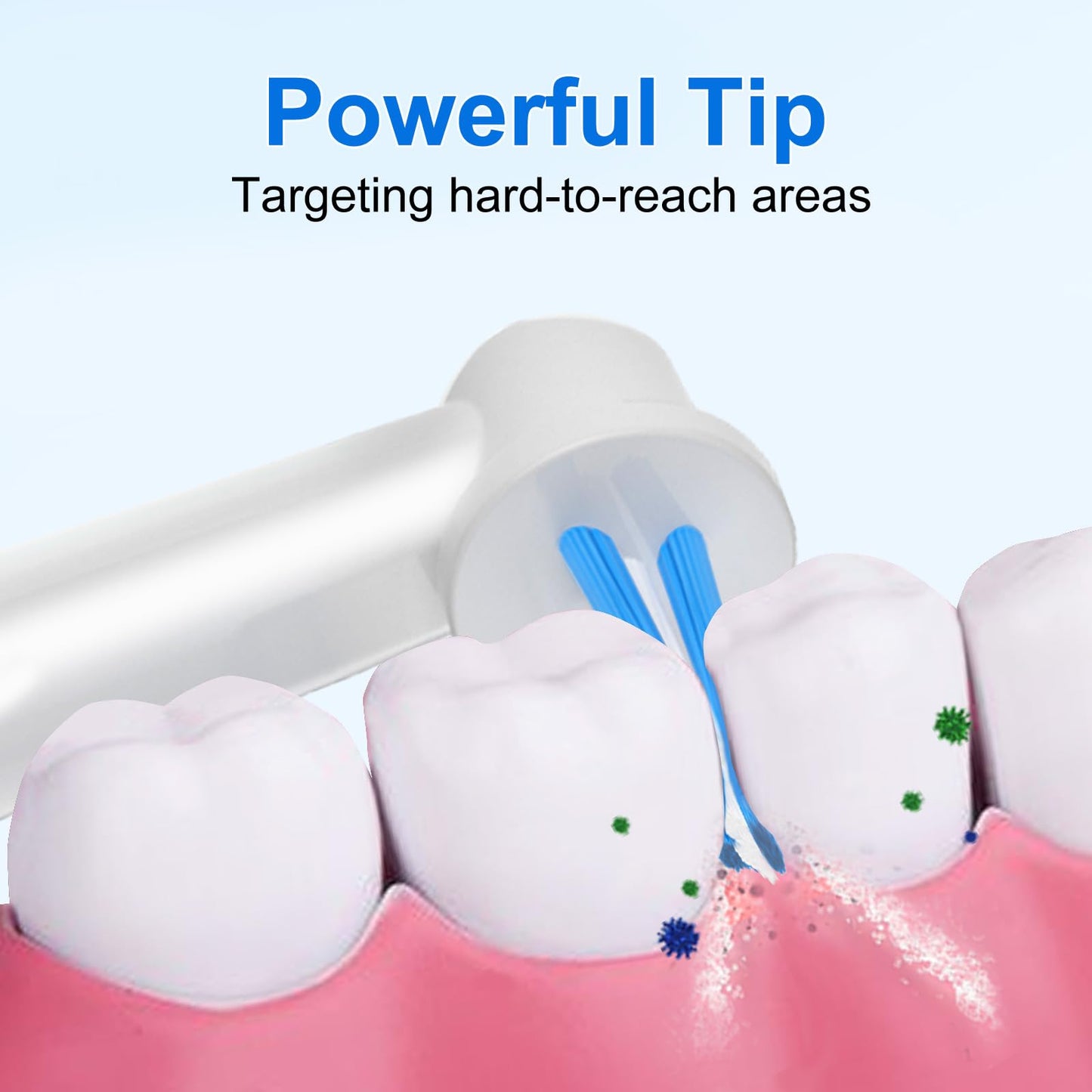 Interspace Toothbrush Heads, Compatible with Braun Oral B Electric Toothbrushes for Cleaning Crevices, Bridges and Implants.(8pcs)