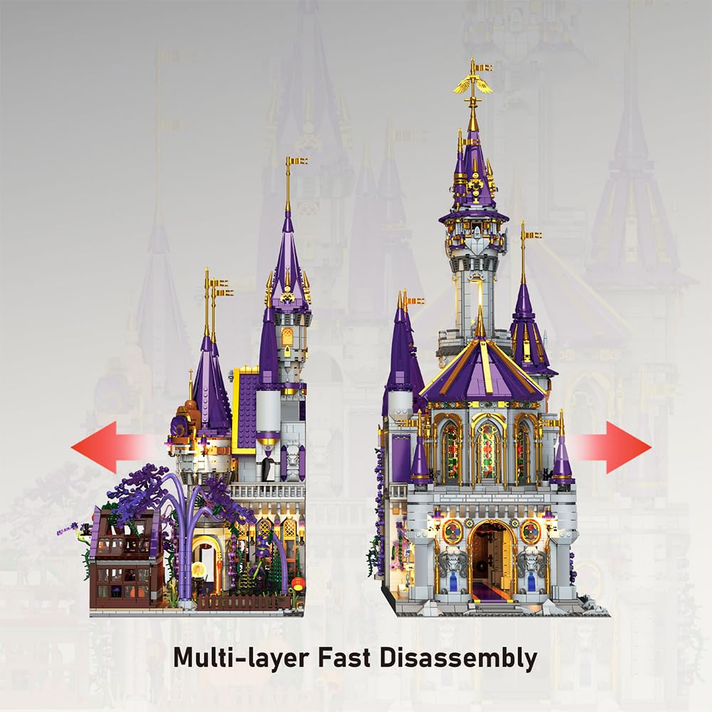 MISINI 33210 Halloween Magic Castle Building Block Set, 8514 Pieces Big Modular House Building Kit for Adults, Street View Castle Model Toy Building Bricks Set, MOC Collectible Construction Toy Gift