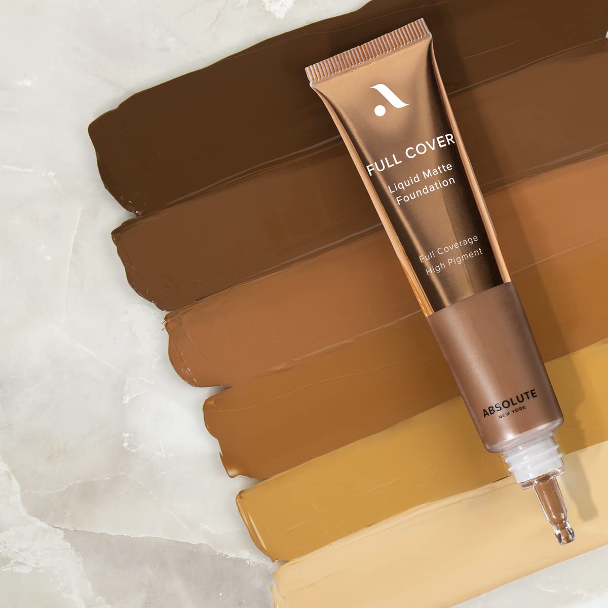 Absolute New York MFFD07 Full Cover Liquid Matte Foundation; Creamy Oil Free Formula with Dropper Tip; Natural Matte Finish