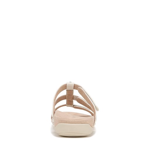 VIONIC Women's Amber Pearl Slides Sandal, White Metallic, 9
