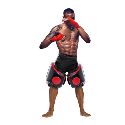 Muay Thai Thigh Pads Kickboxing Thigh Pad Leg Kick Pad for Martial Arts Coach Trainer Taekwondo Sparring Gear Thigh Body Protector (Right Thigh