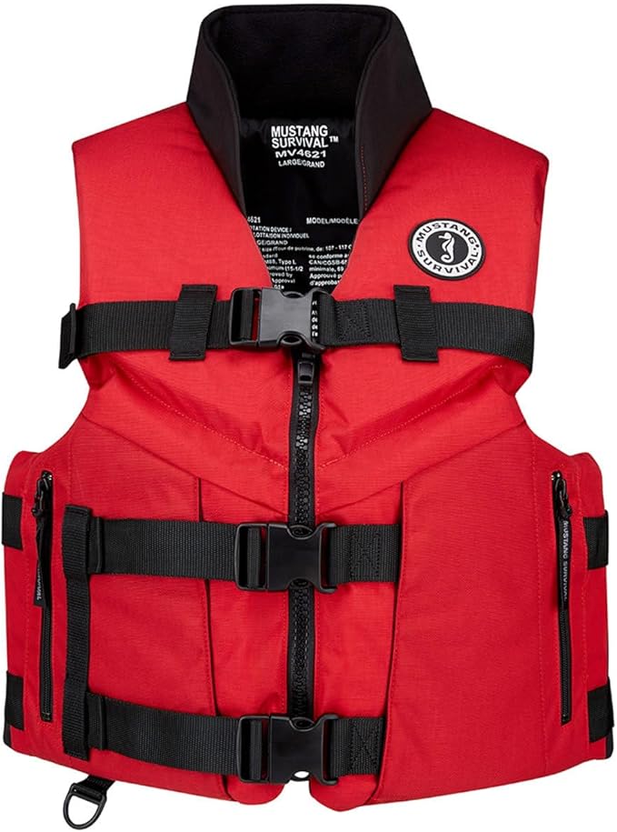 Mustang Survival Accel 100 Fishing Foam Vest Large Red/Black
