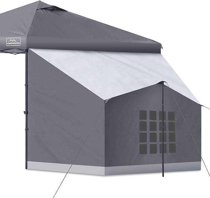 KAMPKEEPER Side Tent,Camping Tent for 10' x 10' Pop Up Canopy, Easy Set Up Gazebo,Compatible with 10' Wide Canopy Tents (G...