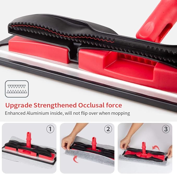 Microfiber Mops for Hardwood Floor Cleaning: MEXERRIS Flat Floor Mop with 4 Washable Pads - 59" Adjustable Handle Dust Dry Mop for Laminate Tile Laminate Wood Vinyl - Home Commercial Cleaning Tools