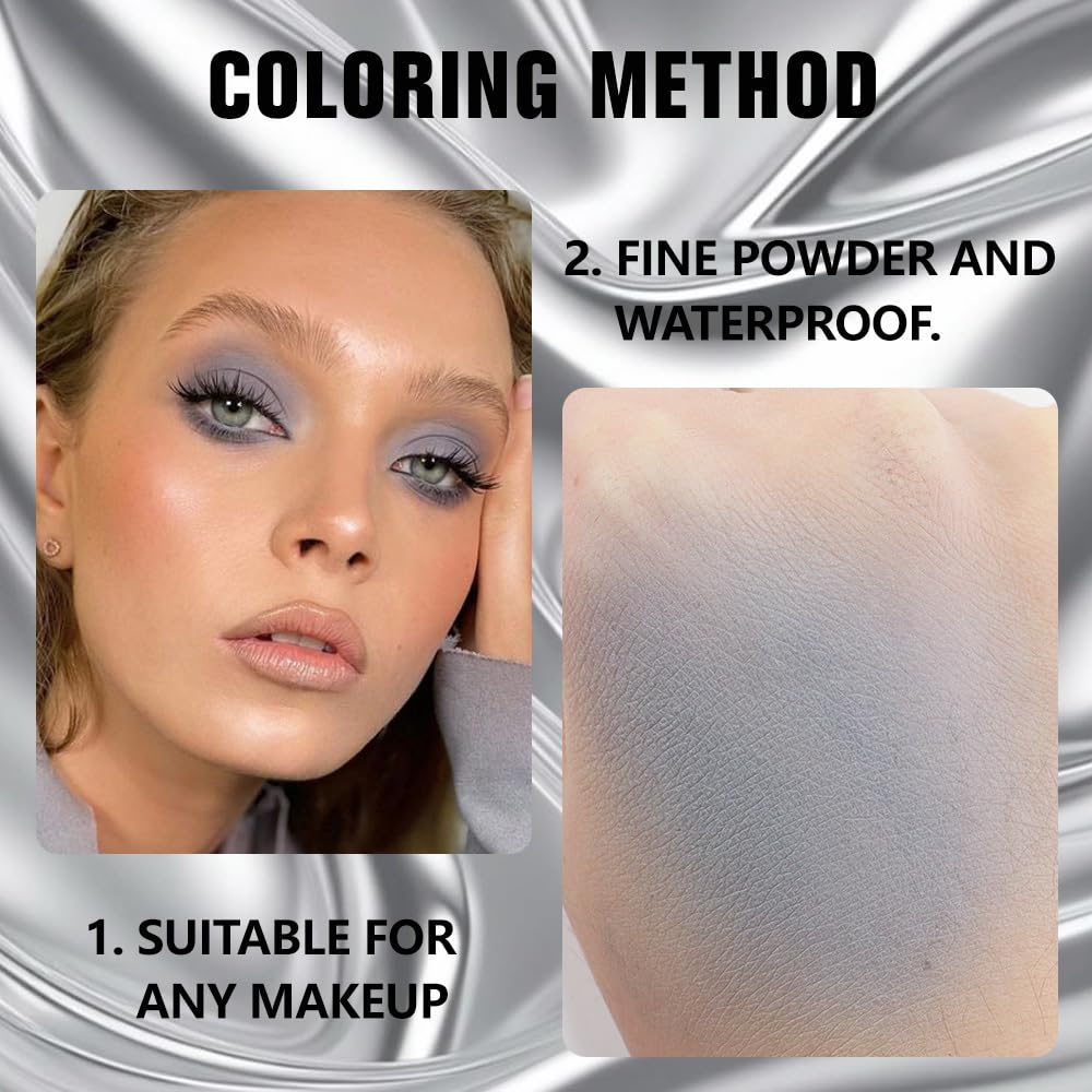 HHLTOH Buildable Matte Eyeshadow Makeup Palette Single - Smoky Gray Shades | Creamy Pressed Powder for Easy Blending | Mini Trav