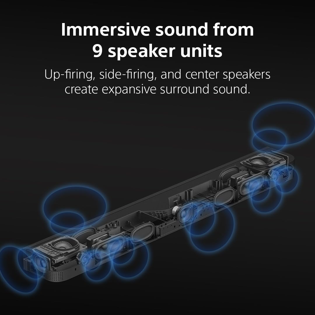 Sony BRAVIA Theater Bar 7 Soundbar for TV Surround Sound Home Theater with 9 Speakers, Dolby Atmos®/DTS:X®, 360 Spatial Sound Mapping, Dual Subwoofer Capability, Bluetooth, HT-A7100, 2026 Model