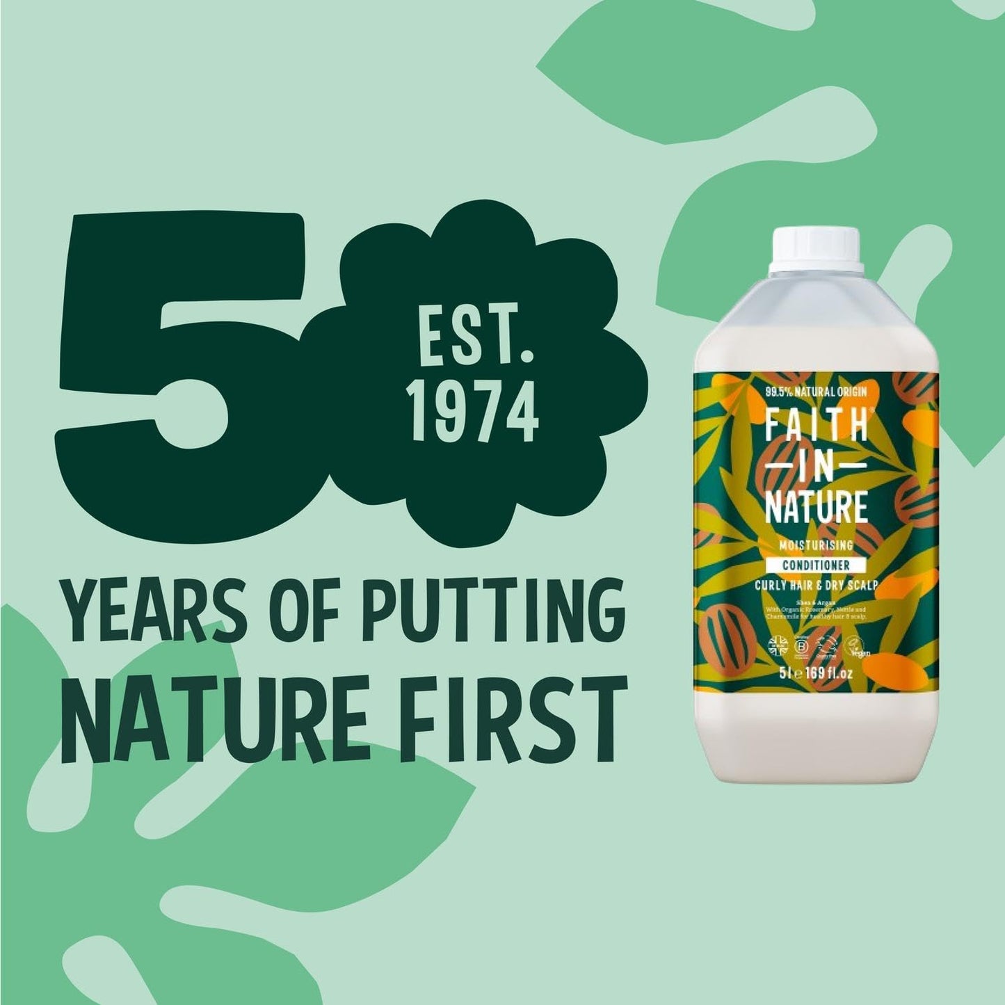 FAITH IN NATURE Natural Conditioner - Vegan & Cruelty Free, No SLS or Parabens - 169 fl oz Refill Pack, Shea & Argan