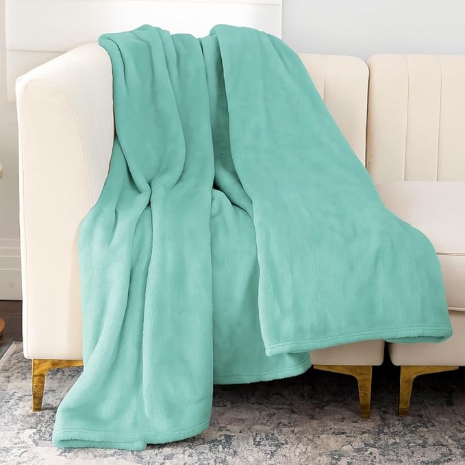 Nicole Miller Oversized Plush Fleece Throw Blanket – Ultra Soft, Lightweight & Cozy – 60" x 70" Warm Flannel Blanket for C...