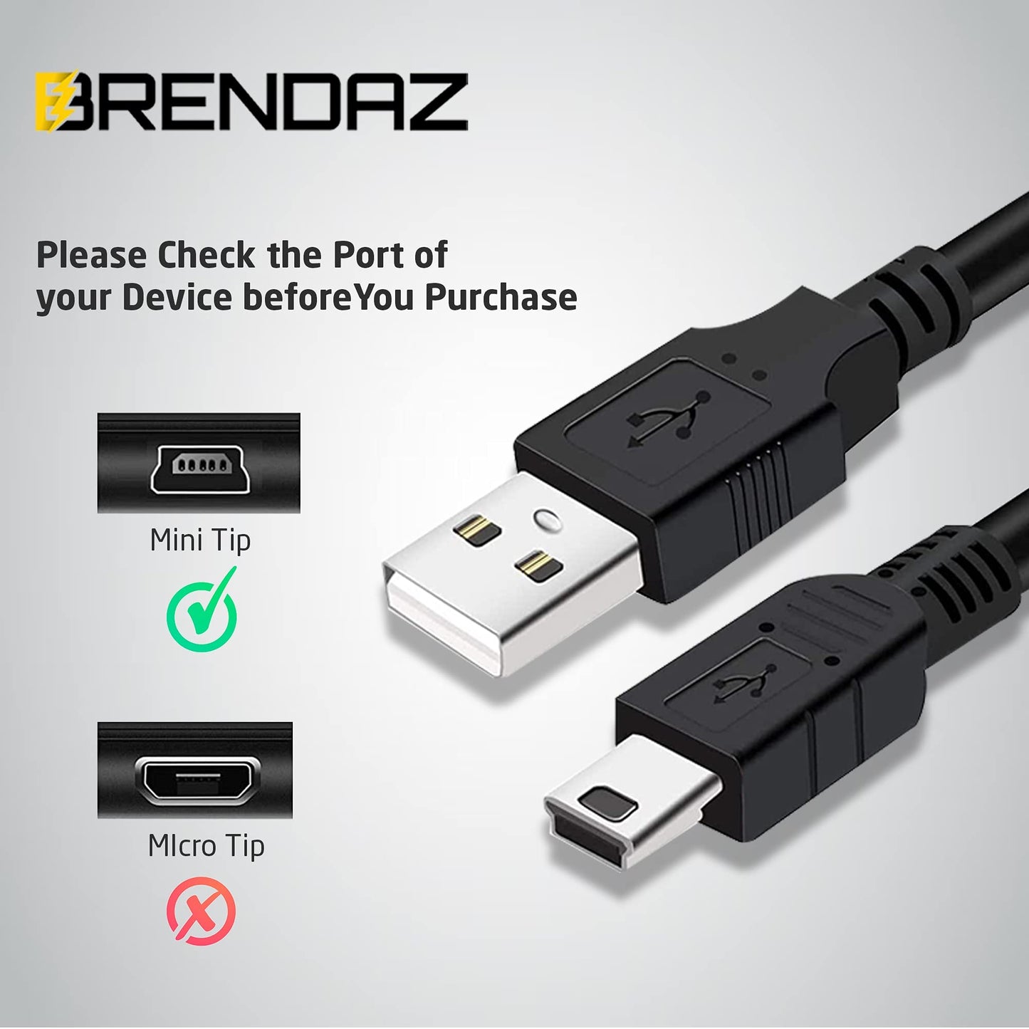 (5-Pack) Mini Usb Cable For Ti 84 Plus Ce Calculator - Usb Charge And Data Cord Compatible With Texas Instruments Ti84 Plus Ce,