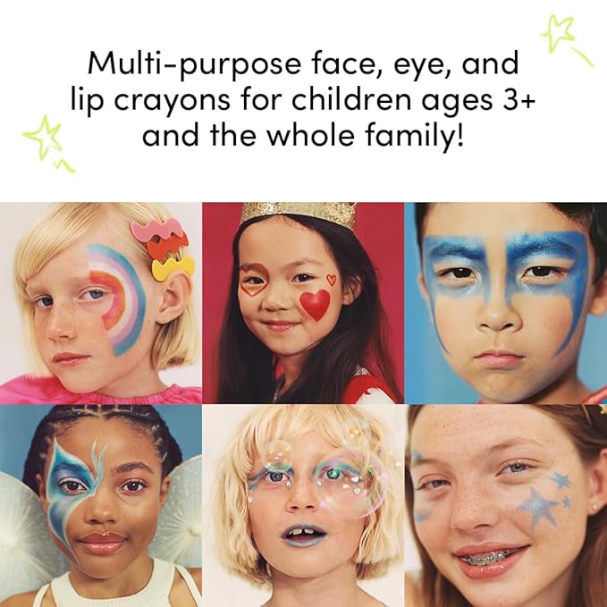 Evereden Kids Fantasy Face Crayon: Mermaid'sTail - Non Toxic Makeup & Multi-Purpose Face, Eye, & Lip Crayon - Clean & Vegan Makeup for Kids - Safe for Sensitive Skin