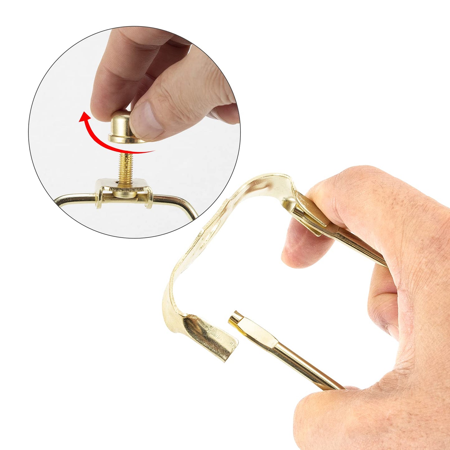 10 Inch Brass Lamp Harp Holder Kit Replacements with Finials and Detachable Saddle Bases, Light Duty, Saangseon Pack 2 DIY Lighting Accessories Horn Frame Lamp Shade Brackets
