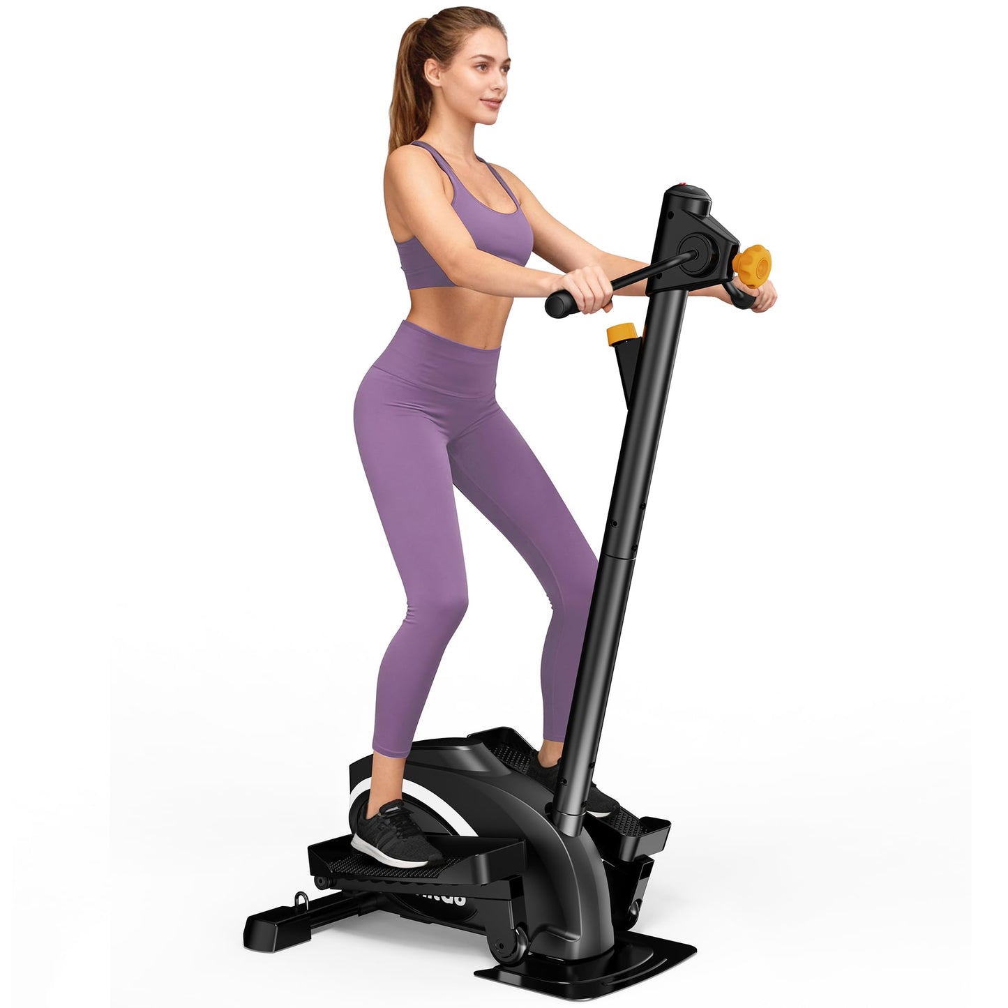 HitGo Elliptical Exercise Machine - 3-in-1 Elliptical Machine for Home with Handlebars & Resistance Bands, Magnetic Resistance & LCD Display, Portable Step Machine Peddler Exerciser for Home Workout
