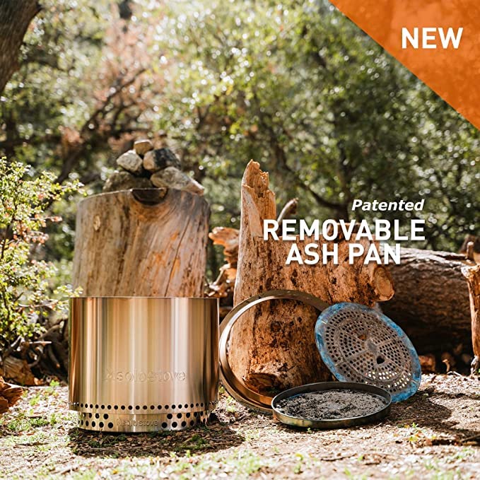 Solo Stove Bonfire 19.5" Smokeless Fire Pit with Removable Ash Pan | Portable Outdoor Fire Pit | Stainless Steel - Wood Bu...