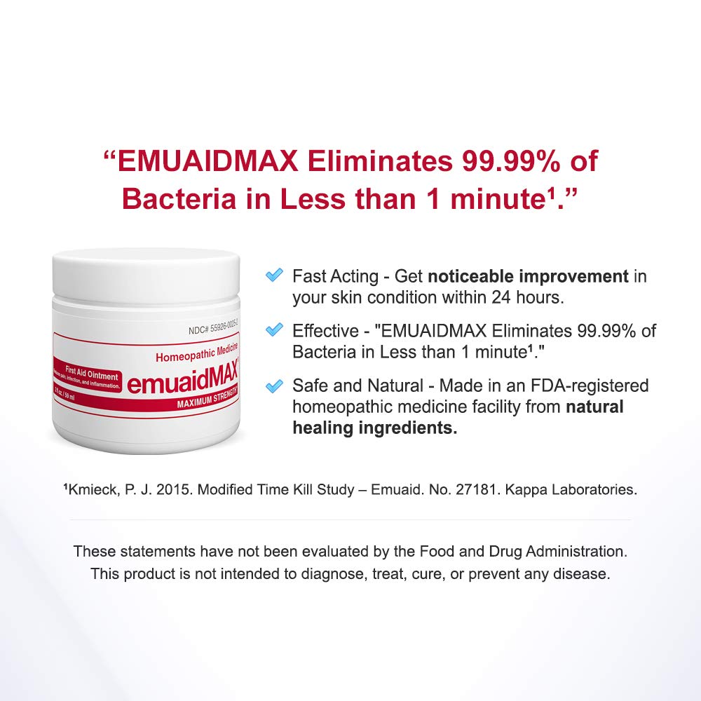 emuaid EMUAIDMAX Eczema Ointment, Maximum Strength Soothing Relief for Eczema, Psoriasis, Athlete’s Foot, Jock Itch, Rashes, Itchy, Dry, Irritated Skin and Minor Skin Irritations, 16oz