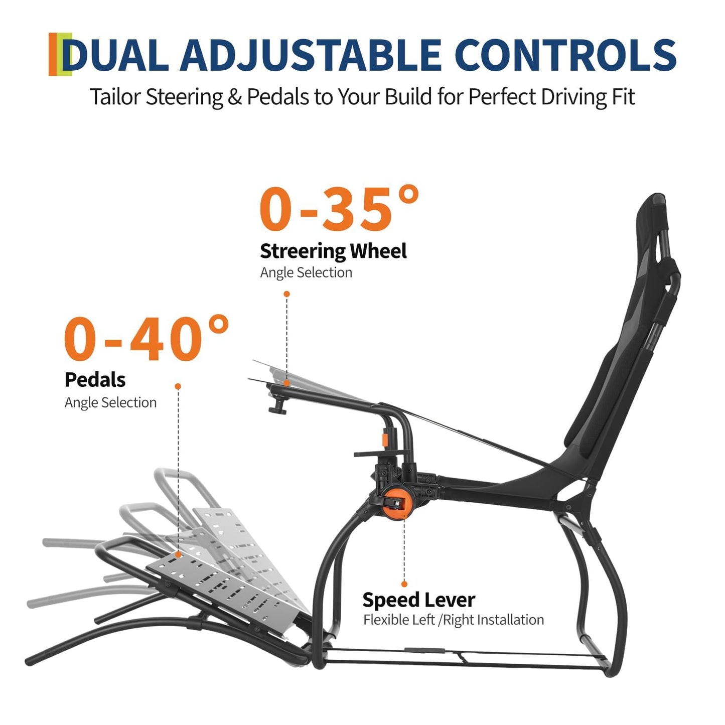 Garvee Racing Wheel Stand,Foldable Racing Simulator Cockpit for g923/g920/g29, Steering Wheel Stand & Foot Pedal Angle Adjustable,Sim Racing Cockpit for Thrustmaster t248p, Fanatec, Hori, Mad Catz.