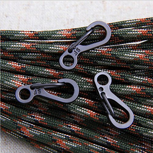 SZHOWORLD 10PCS/LOT Mini SF Spring Backpack Clasps Metal Snap Carabiners EDC Keychain Camping Bottle Paracord Hooks