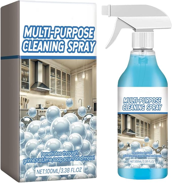 Grease Cleaner, 100ml Multi-Purpose Kitchen Degreaser Spray, Heavy-Duty Grime Remover for Appliances, Countertops, Window Glass, Bathroom, Office, Toilet, Furniture