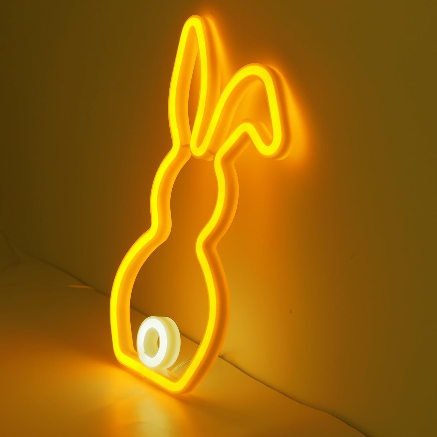 ENUOLI Novelty Rabbit Neon Sign Art Wall Lights for Business Bunny Neon Light Bar Club Bedroom USB Powered for Bedroom Children's Room Rabbit Decoration Easter Gifts For Kids Wedding Birthday Party