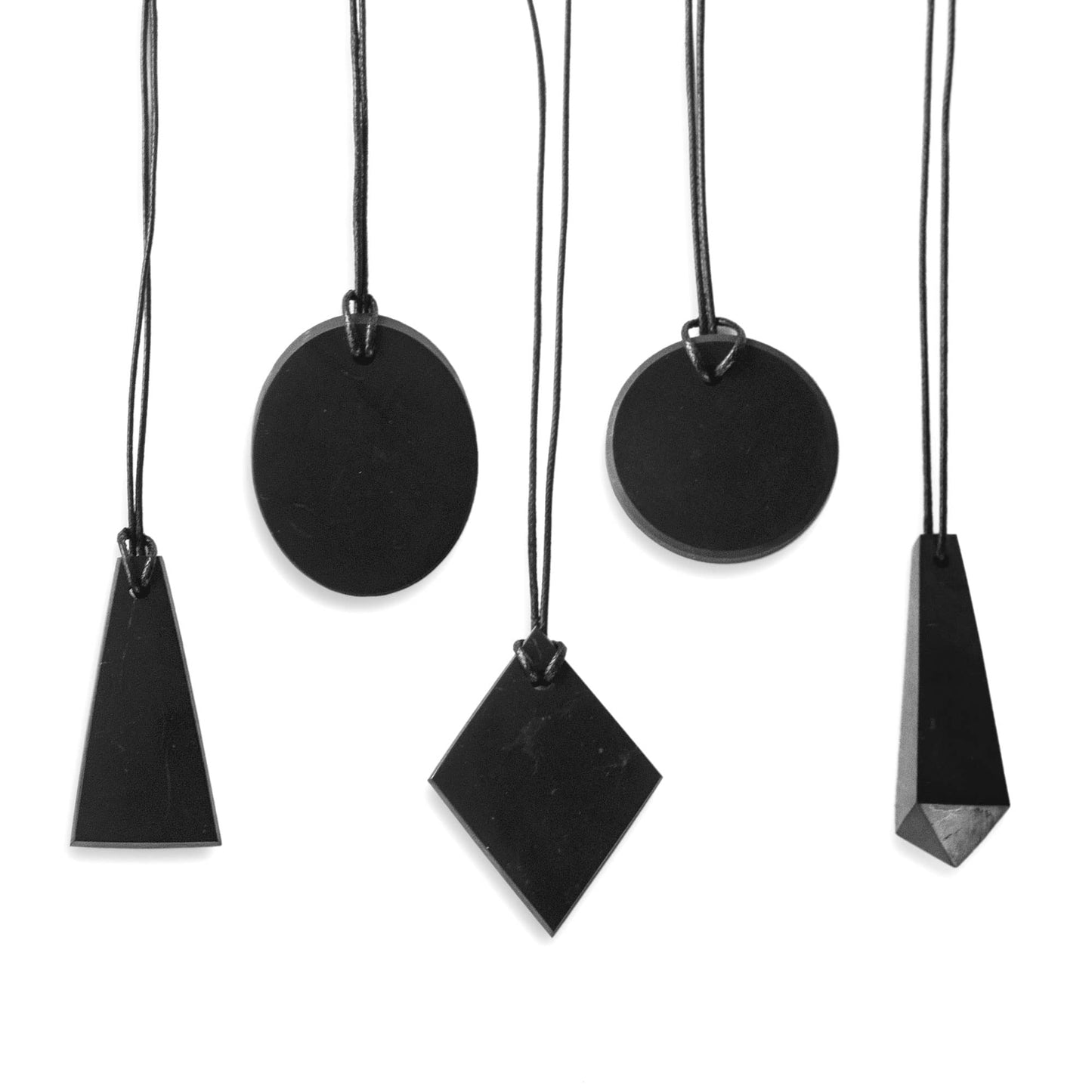 Karelian Heritage Shungite Necklace Full Protection Gift Set | 5 Authentic Shungite Pendants | Stone Jewelry Healing Necklace fo