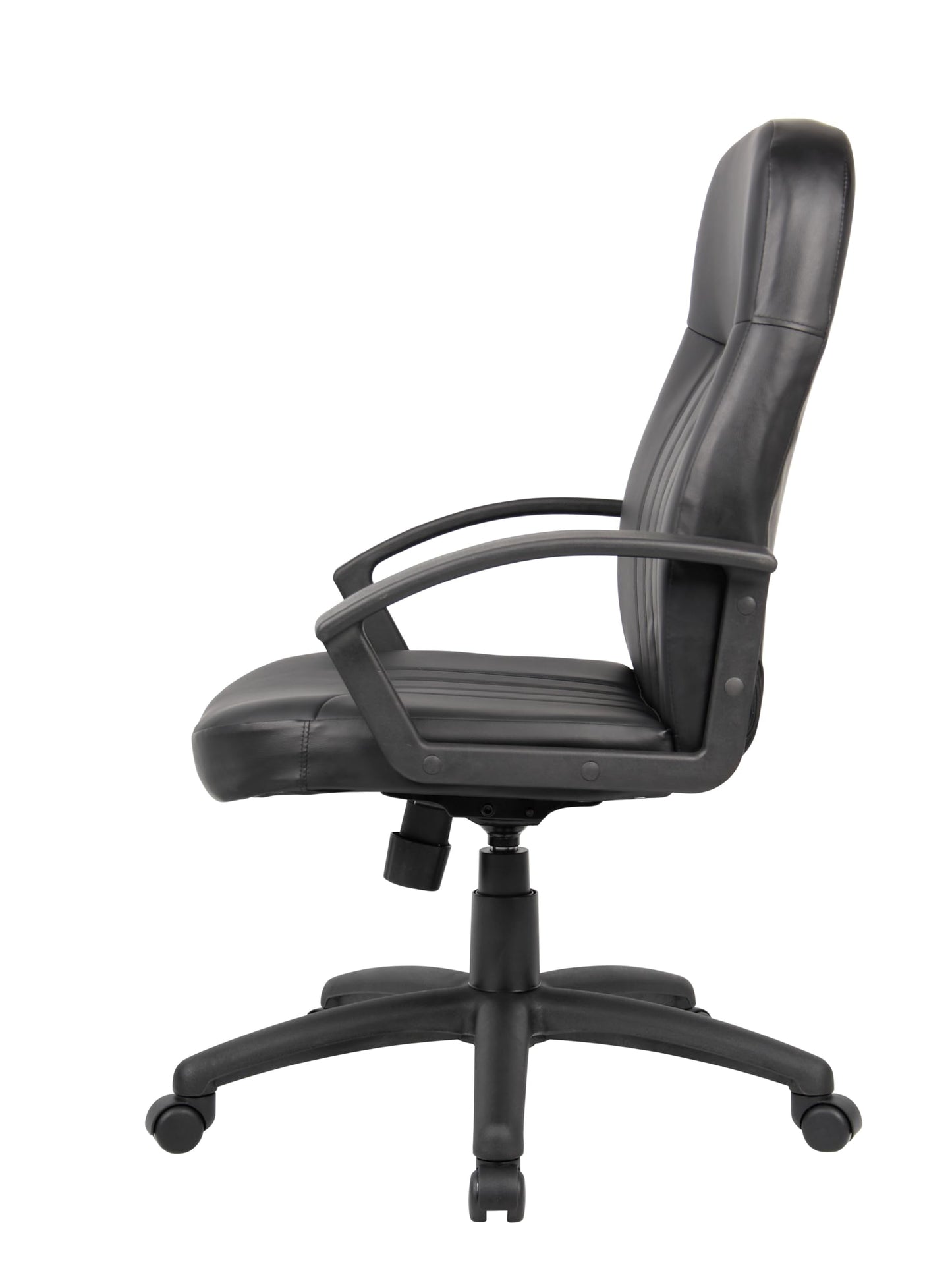 Boss Office Products B8106 Executive Leather Budged Chair in Black, Mid-Back