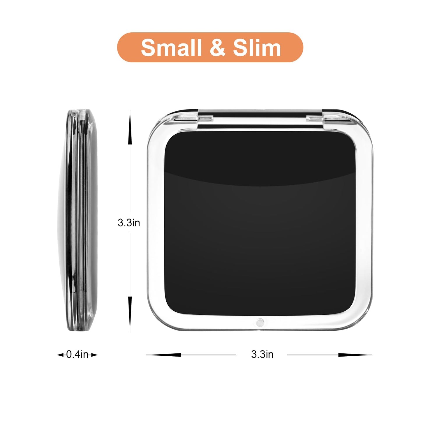 Compact 10X Magnifying Makeup Mirror for Travel, Small Pocket Mirror-Handheld, Foldable & Portable 2-Sided with 10X Magnifying a