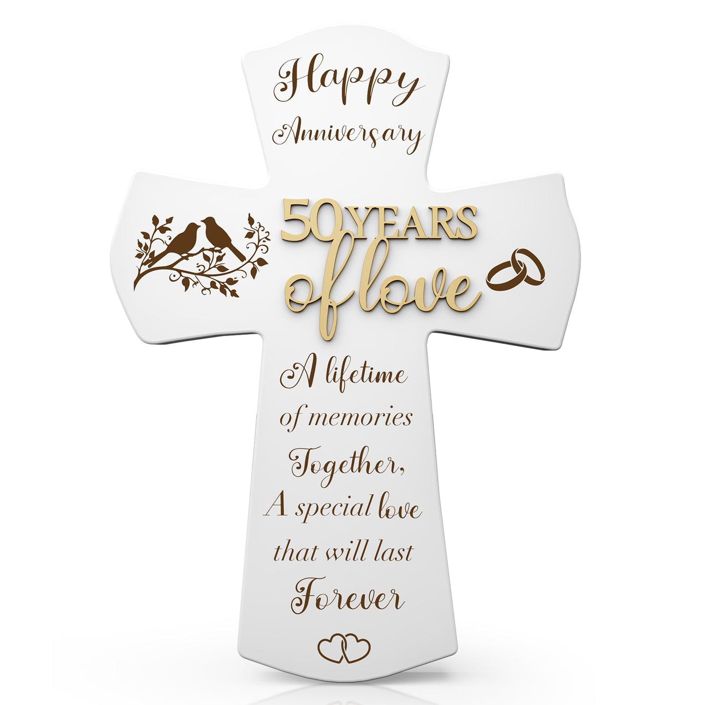 50th Anniversary Wedding Gifts for Wife Husband, Religious Cross Gifts for Women Men,50 Year Romantic Anniversary Marriage Gift for Her,Him,Couple,Parents,Friends,Wedding Anniversary Decorations