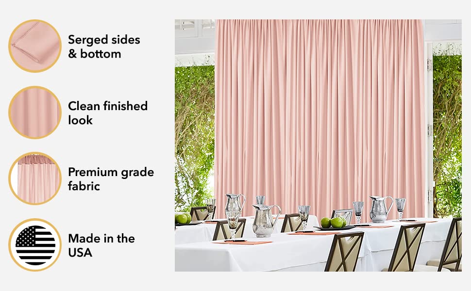 AK TRADING CO. 10 feet x 10 feet Polyester Backdrop Drapes Curtains Panels with Rod Pockets - Wedding Ceremony Party Home Window Decorations - Navy Blue