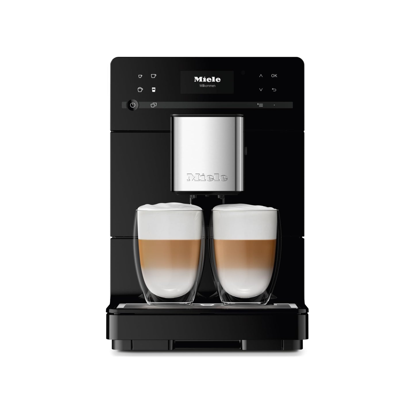 Miele CM 5310 Silence Automatic Coffee Maker - With OneTouch for Two, AromaticSystem, Individual Profile Settings, and Cleaning Programs, in Obsidian Black