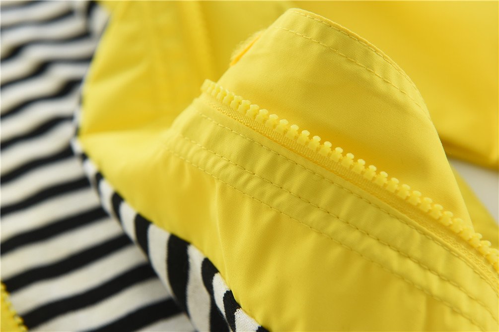 M2C Boys Girls Cotton Lined Rain Jacket Waterproof Light Windbreaker 7-8 Yellow