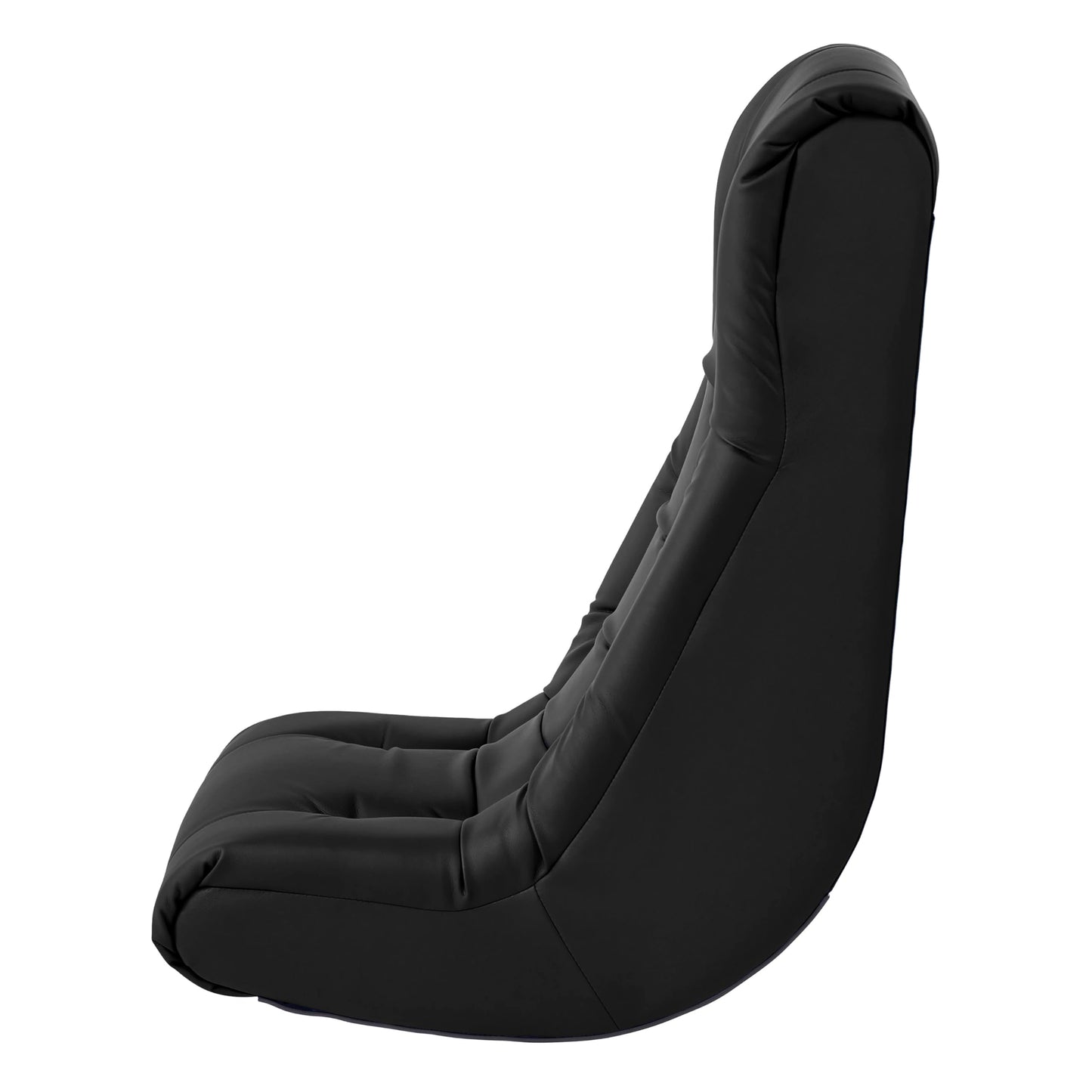 Factory Direct Partners Soft Tufted Floor Rocker - Cushioned Ground Chair for Kids Teens and Adults - Great for Reading, Gaming, Meditating, TV - Black, 10488-BK
