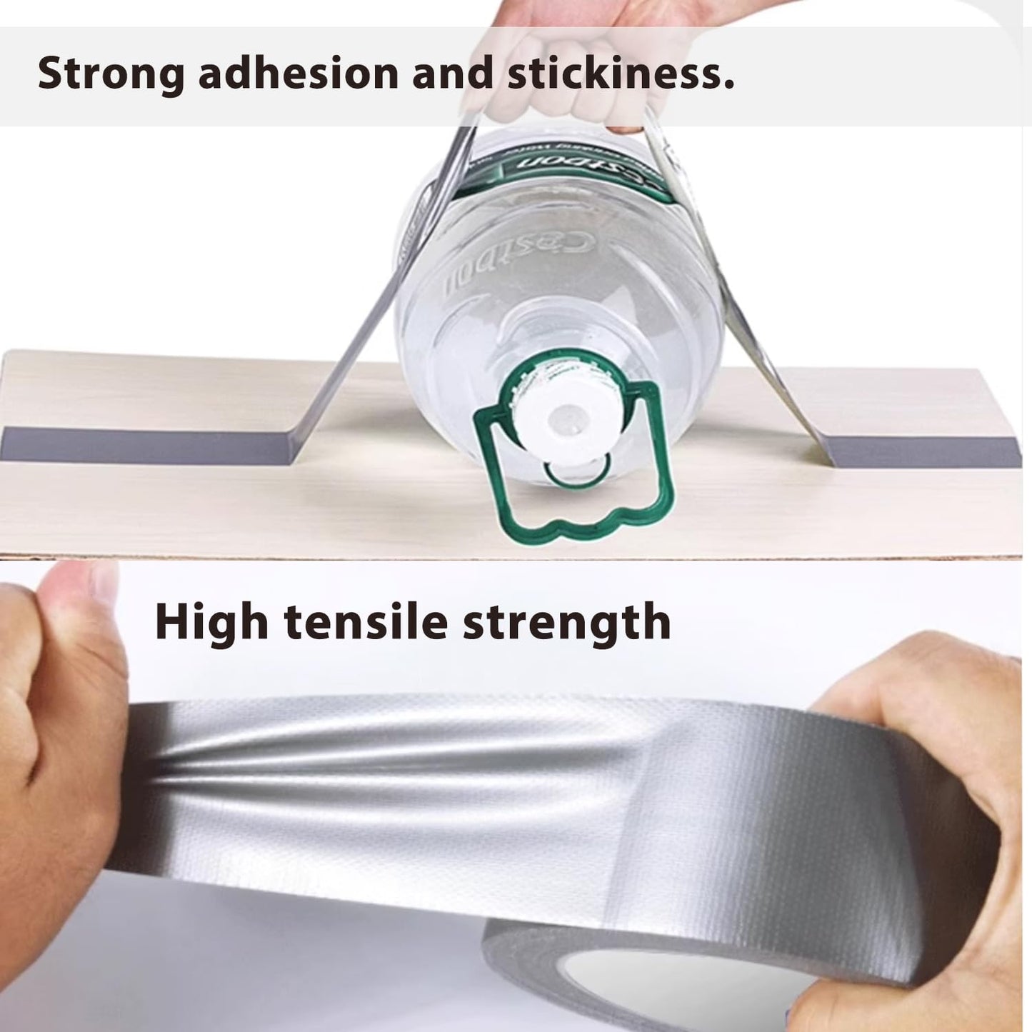 3-Pack Duct Tape Heavy Duty Waterproof Silver, 66 Yards x 1.88 Inch Total Strong Adhesive Duct Tape No Residue Bulk for Home Use, DIY, Projects, Outdoor Repairs Tear by Hand
