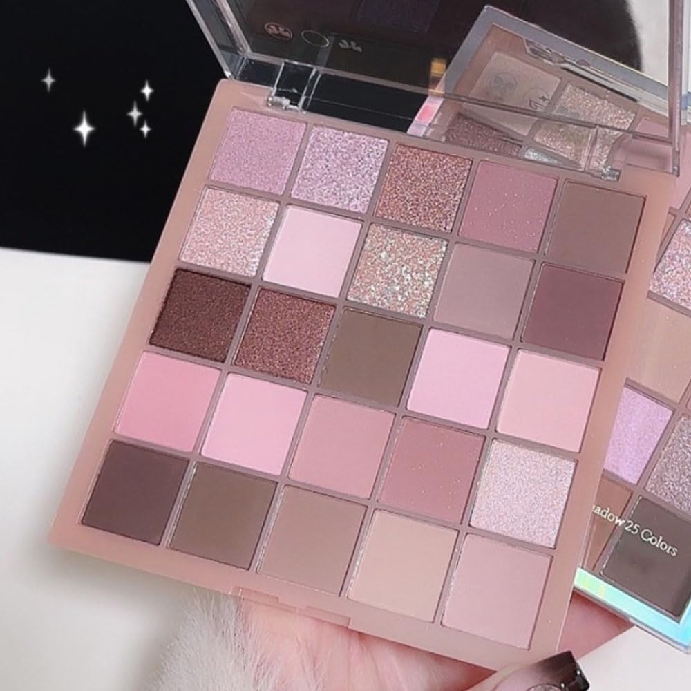 WanTuoluo Eyeshadow Palette, 25 - Shades Matte & Shimmer Finishes, Glitter Pigment Eye Makeup, Blendable Powder Cream, Rich Colo
