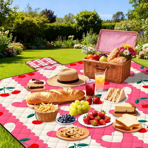 Poedist Extra Large Picnic Blanket Waterproof,80"x 80"Foldable Machine Washable Beach Blanket,Outdoor Blanket for 6-8 Adul...