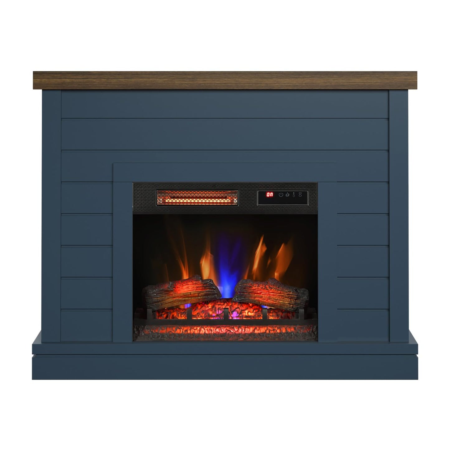 duraflame® Shiplap Wall Mantel Electric Fireplace, Fontana Blue