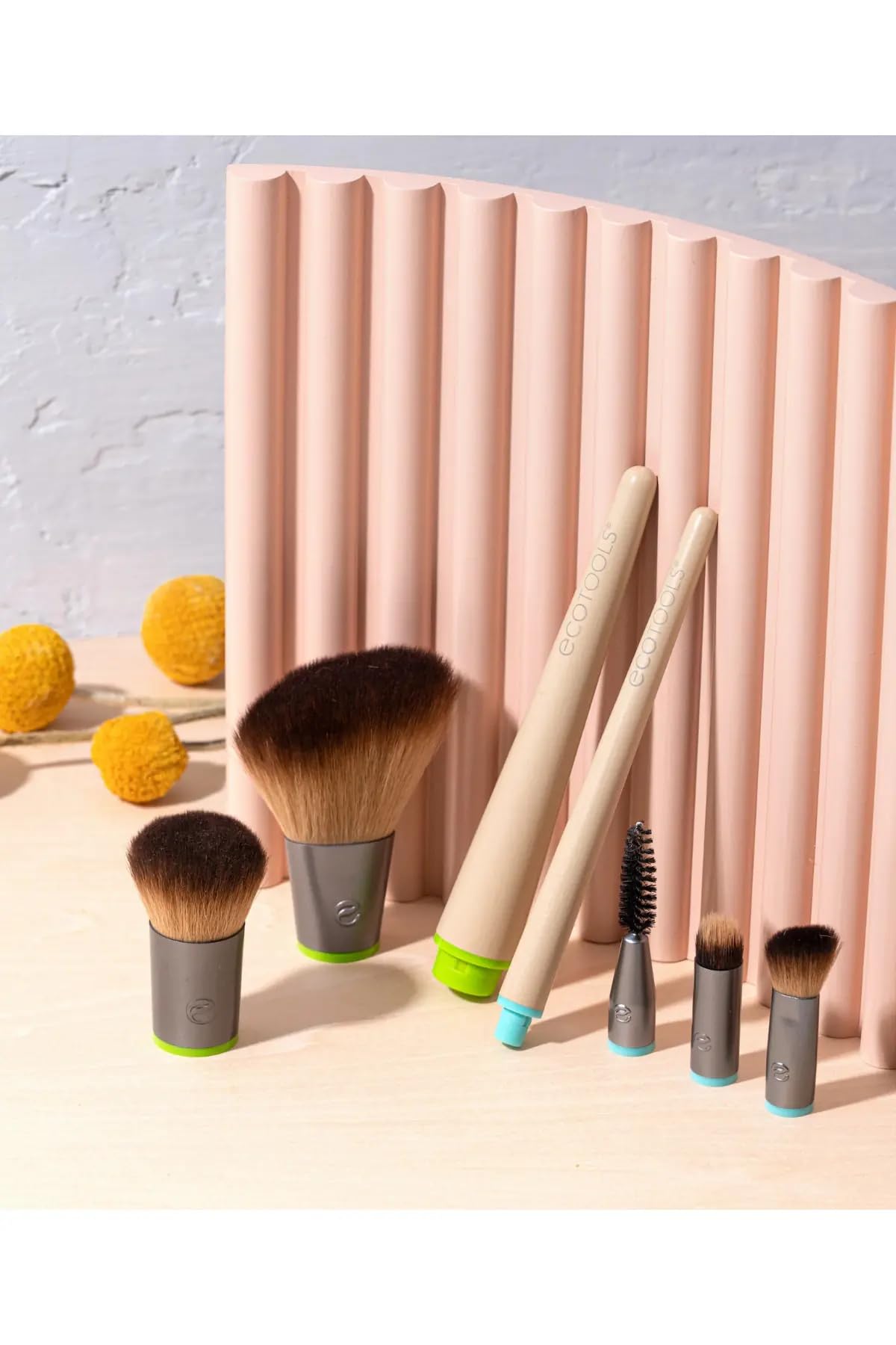 EcoTools Interchangeables Daily Essentials Total Face Makeup Brush Kit, Essential Oils, Multiuse Face Makeup Brushes, Bronzer, B