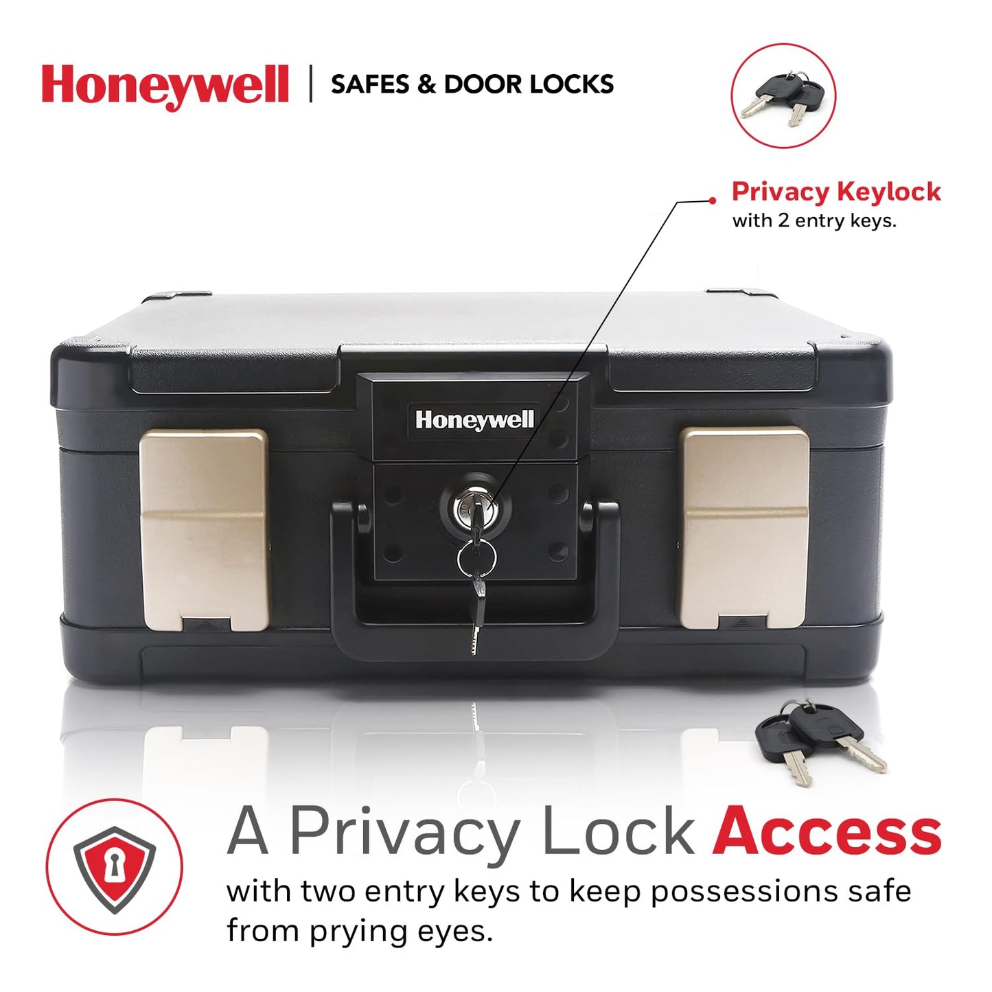 Honeywell Safes & Door Locks LHLP1103G 30 Minute Fire Safe Waterproof Safe Box Chest with Carry Handle, Medium, 1103, Black, 7.3 litre