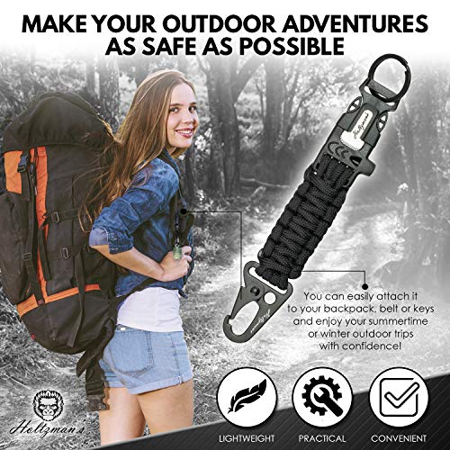 Ultimate 5-in-1 Paracord Keychain with Carabiner for Camping, Fishing, Hunting & Outdoor Emergencies | Multipurpose Surviv...
